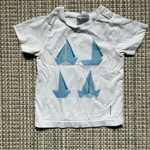 Jacadi White and Blue Sailboat Kids T-Shirt